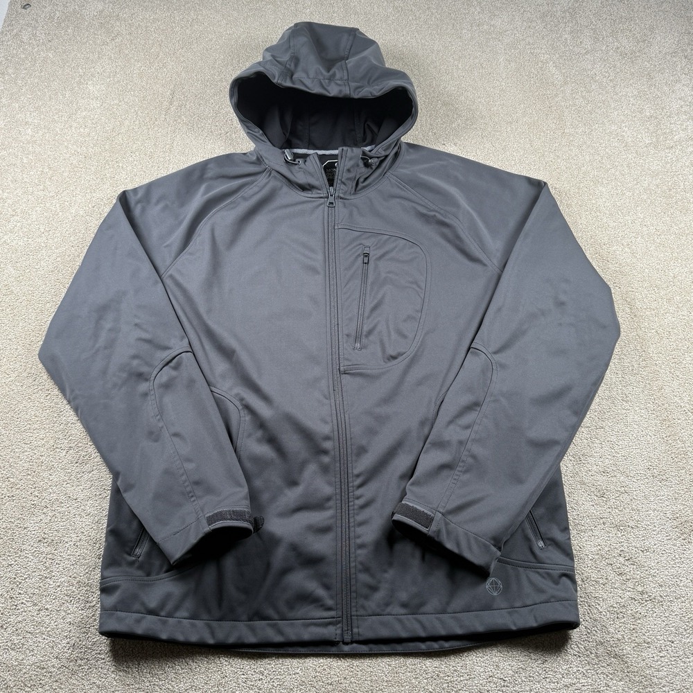 Mondetta Men's Outdoor Full-Zip Hooded Jacket Gray Size XL‎
